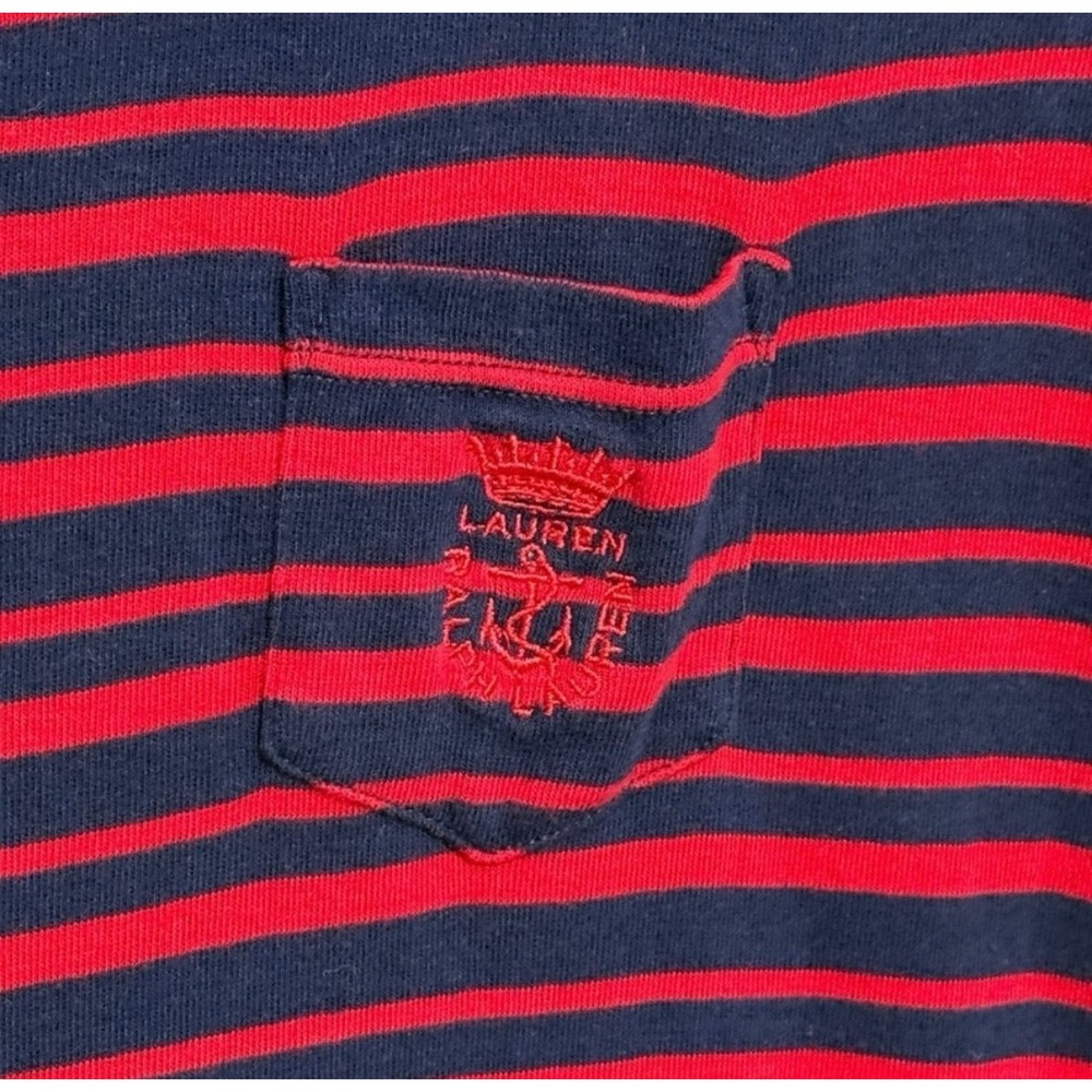 Lauren Ralph Lauren Women's Striped Maxi Dress Size Small Navy Red 100% Cotton - Picture 5 of 12